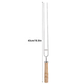 Stainless Steel Barbecue Skewers Barbecue Fork U-shaped Barbecue Fork, Spec: 6pcs + 2  Sweeps